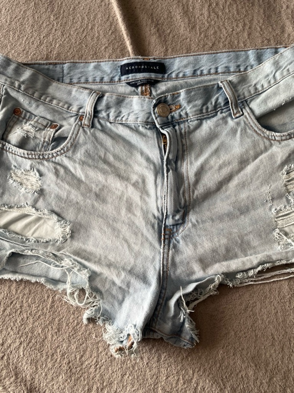 Aeropostale Light Blue Ripped Denim Cutoff Shorts